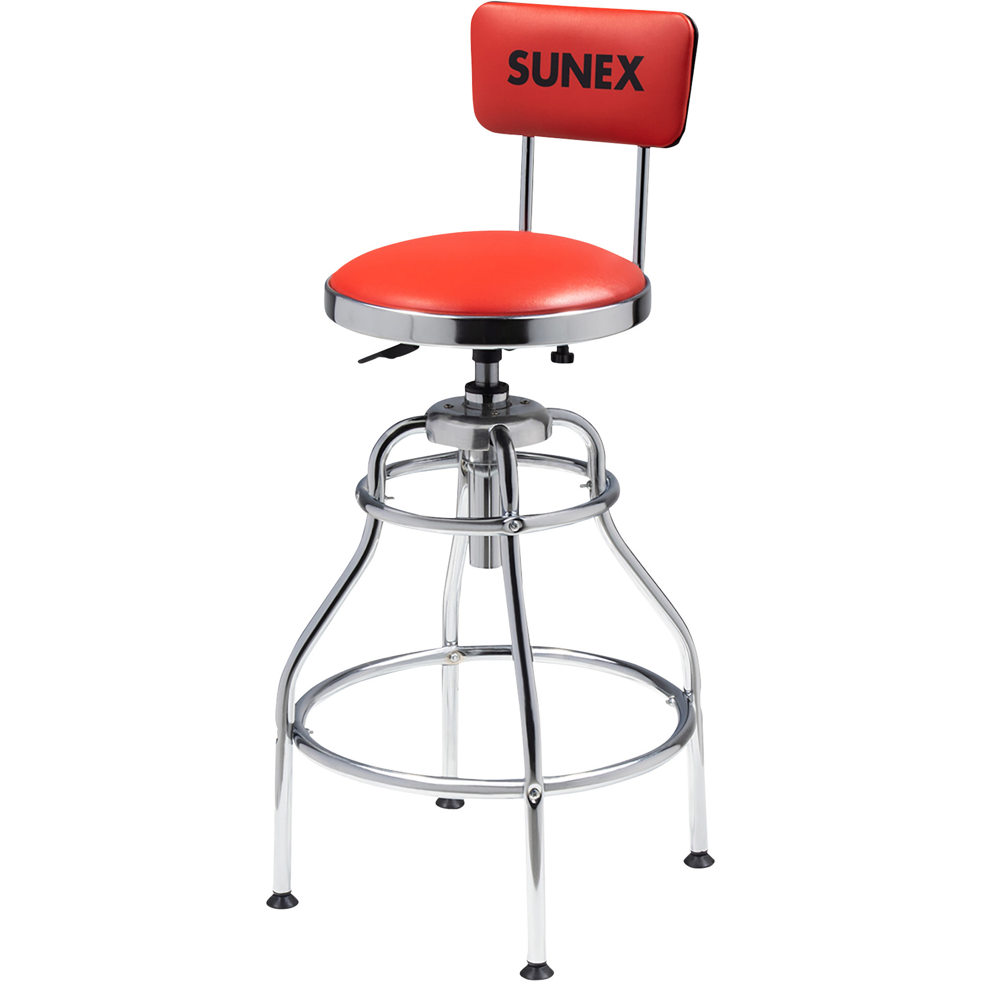 Sunex Tools Adjustable Shop Stool — 29in. to 34in. Height, Vinyl Padded Seat, 250-Lb. Capacity, Model# 8516